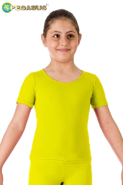 MAGLIETTA DANZA LYCRA MEZZA MANICA GIALLO BAMBINA